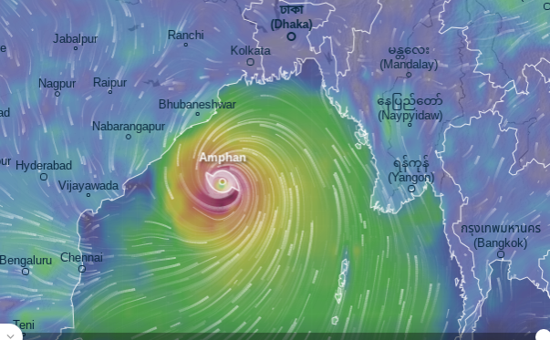 বাংলাদেশের সন্দ্বীপ এলাকার মধ্য দিয়ে যাবে আম্পান