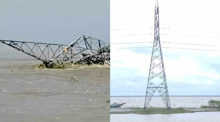 পদ্মায় ভেঙে পড়ল জাতীয় গ্রিডের বৈদ্যুতিক টাওয়ার